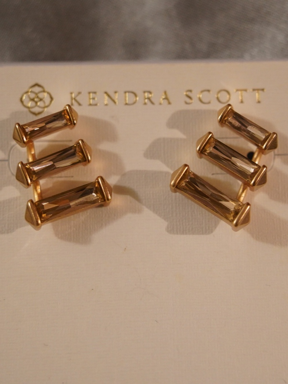 NWT Kendra Scott Brooks Rose Gold Blush Crystal Ear Climbers